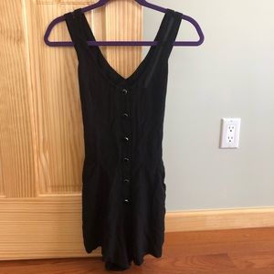 Black open back romper